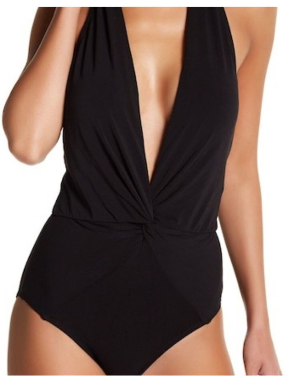 Robin Piccone Black One Piece Halter Swimsuit Black Size 4